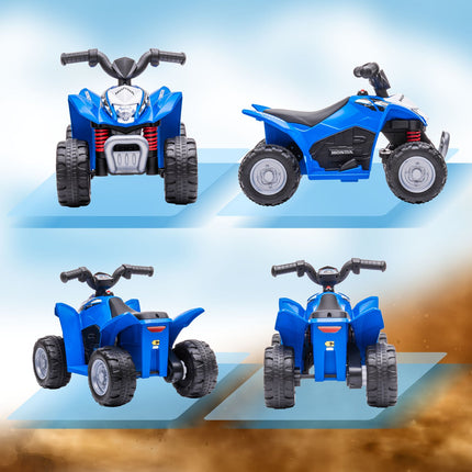 Electric quad bike for children with LED and horn, metallic blue