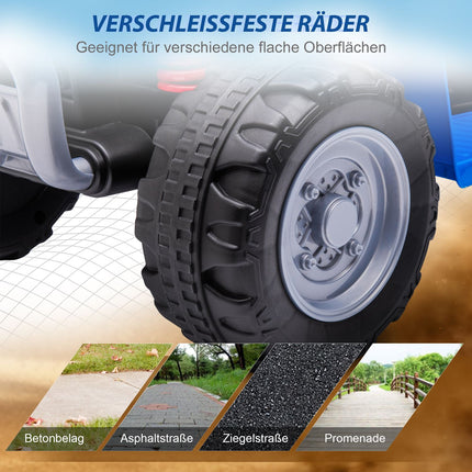 Electric quad bike for children with LED and horn, metallic blue