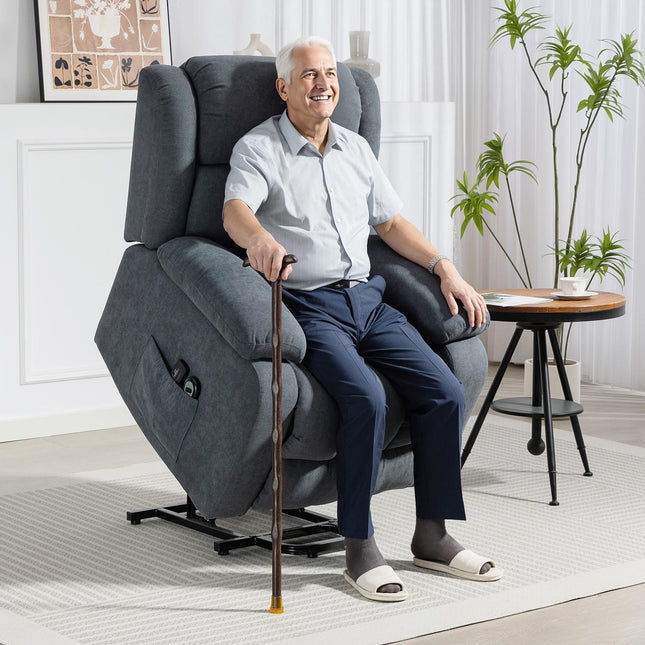 Elektrische relaxfauteuil met lift, massage, donkergrijs