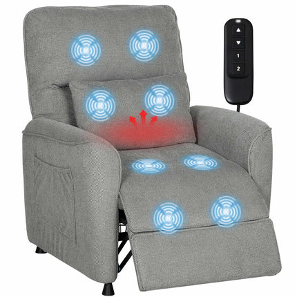 Electric Recliner Chair with Massage and Heat, Dark Grey