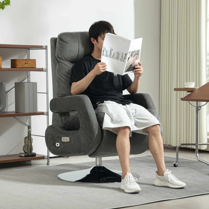 Electric Recliner Chair with USB, Velvet, Swivel, Grey
