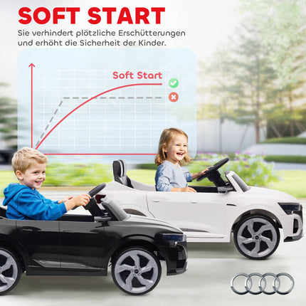 Electric Ride-On Car, 12V Audi Q8, Remote Control, Black