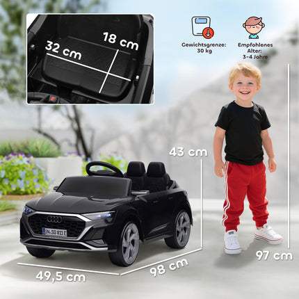 Electric Ride-On Car, 12V Audi Q8, Remote Control, Black
