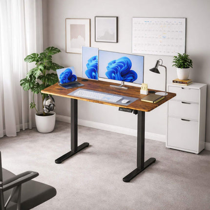 Electric Sit-Stand Desk, Wood-Effect Top, Memory Presets