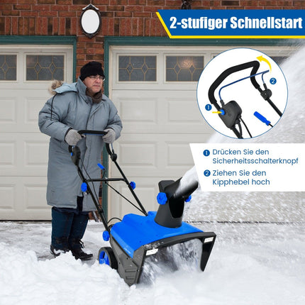 Electric Snow Blower with LED Lights Clearing Machine 118 x 51 x 96 cm Blue + Black