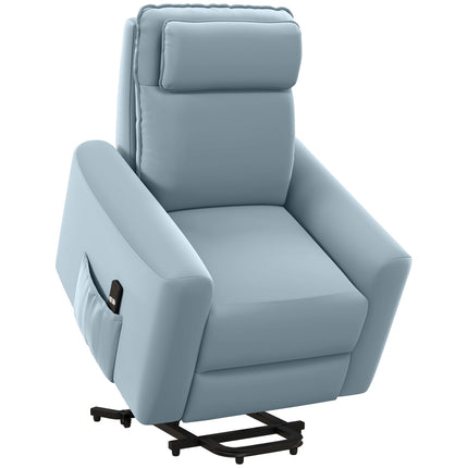 Electric recliner with standing aid, velvet, padded