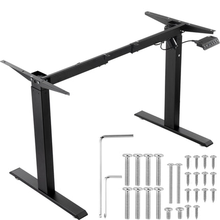 Electric Standing Desk Frame, 70–117 cm Height, Black