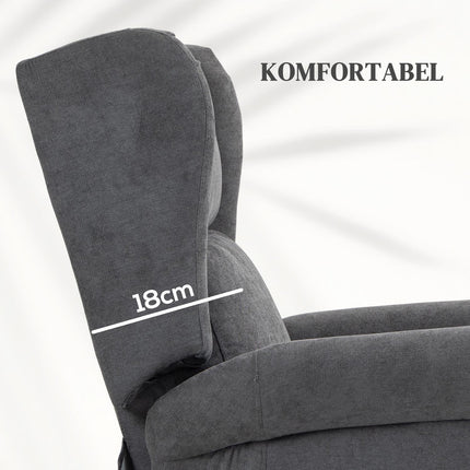 Electric recliner with standing aid and side pocket