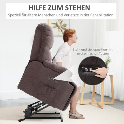 Reclining electric TV chair with USB, footrest, dark grey
