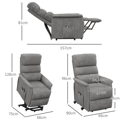 Electric recliner with stand-up aid and remote control