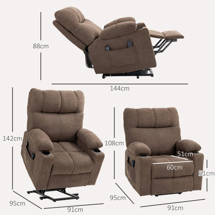 Electric recliner with heating, massage and lifting assistance