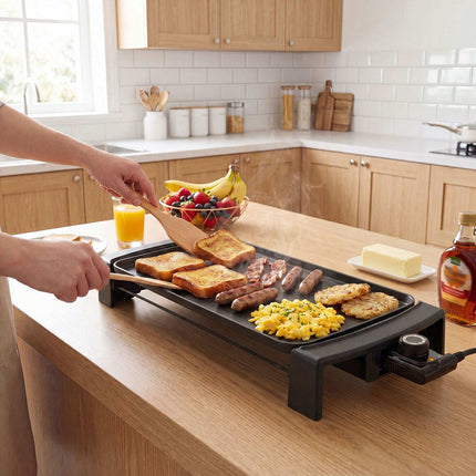 Electric Table Grill, Non-Stick, Adjustable Thermostat, 1820-2150W