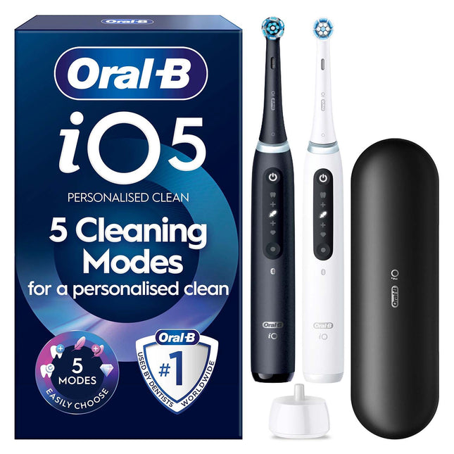 Electric Toothbrush Duo, 5 Modes – Black/White