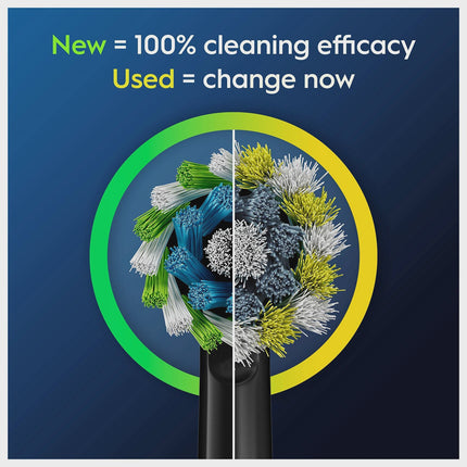 Electric Toothbrush Heads, Cross Action, Black, 5-Pack