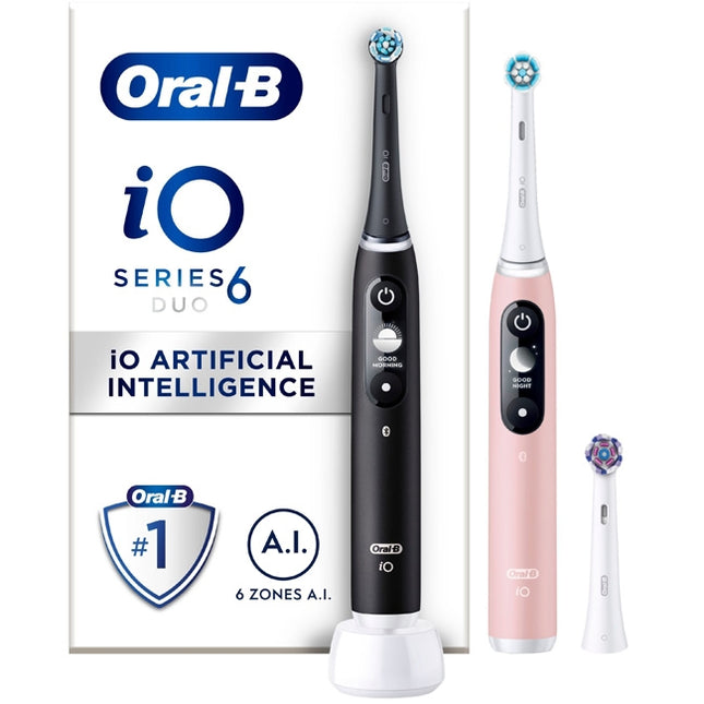 Electric Toothbrush iO6, Black/Light Rose, 3 Brush Heads
