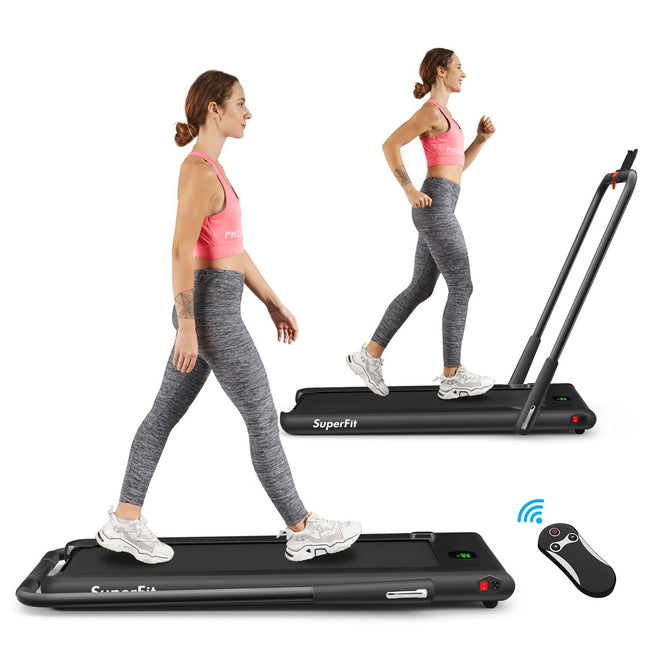 Bieżnia elektryczna 1-12 km/h Wyświetlacz LED Składany rower treningowy Sprzęt fitness 120 kg Czarny