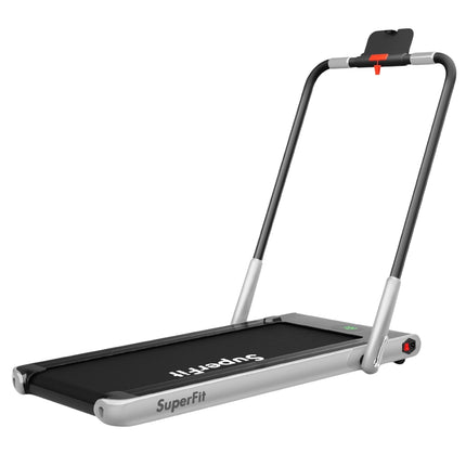 Electric Treadmill 1-12km/h LED Display Foldable Exercise Bike Fitness Equipment 120kg Silver