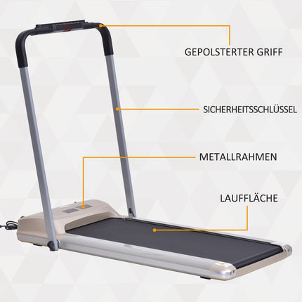 Foldable electric treadmill with LCD screen, 1-10 Km/H