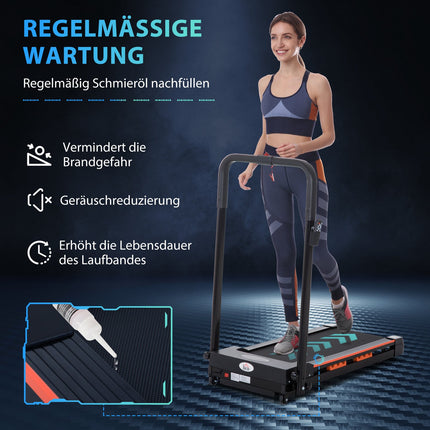 Folding Electric Treadmill - LCD Screen, Steel, Black