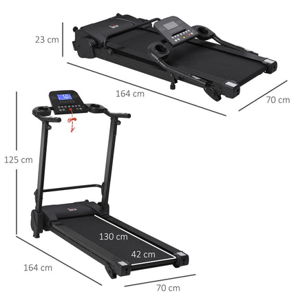 Foldable electric treadmill with LCD & MP3, 1-14 Km/H