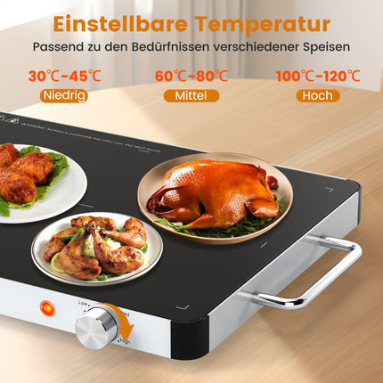 Electric Warming Tray with Adjustable Temperature, 53x40 cm