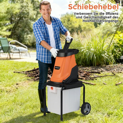 Electric Wood Chipper, 2800W, 50L Collection Bin, 45mm Capacity