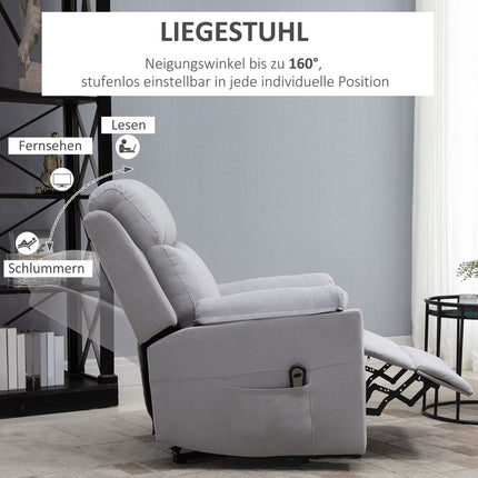 Electric recliner for seniors, standing aid, linen gray