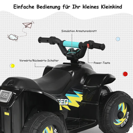 Electric car for children, electric children's quad, children's motorcycle, 73 x 40 x 44.5 cm, black