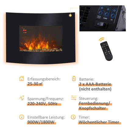 Electric wall fireplace 65cm – Cozy Atmosphere Enhancer
