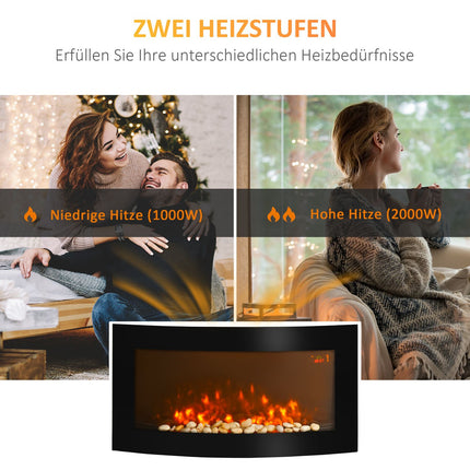 Modern wall electric fireplace - 89.2 x 13.5 x 48cm