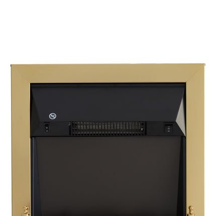Freestanding Electric Stove, 1000/2000W, Gold, Flame effect