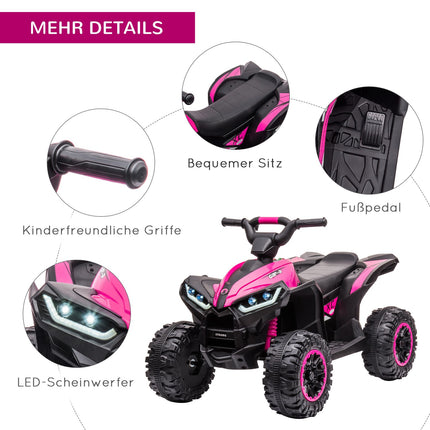 Electric quad bike for children with USB port and MP3 player, 3-5 years