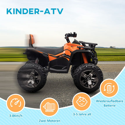 Electric Quad for children 3-5, 12V with MP3 & USB, Orange
