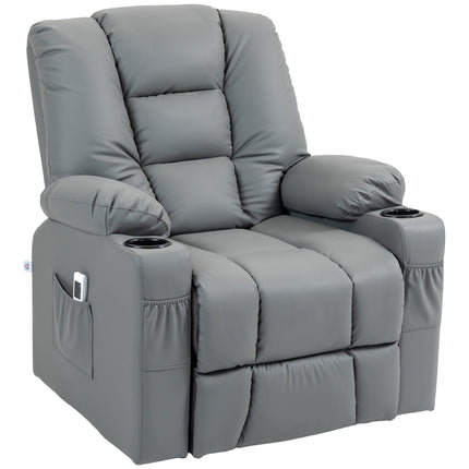 Electric recliner with USB, massage, wheels, gray