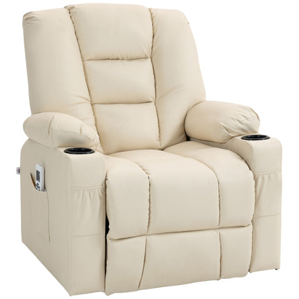 Electric recliner with massage, wheels and cup holder