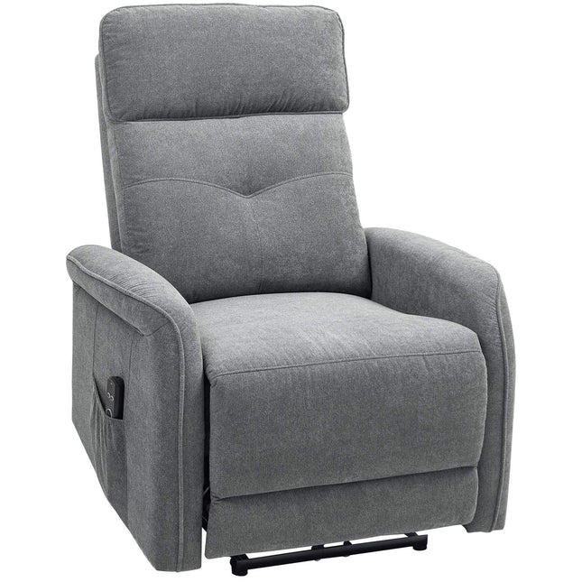 Reclining massage chair with heating & USB, dark grey