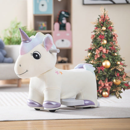 Electric ride-on toy in animal shape plush car toy car for children aged 3 and over beige