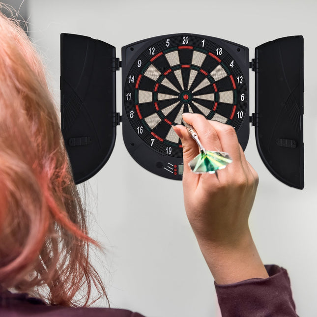 Elektronisch Dartbord Met Deurgeluidseffecten, Automatische Score, 6 Darts, 26 Spellen, 185 Hitopties, Voor 8 Spelers