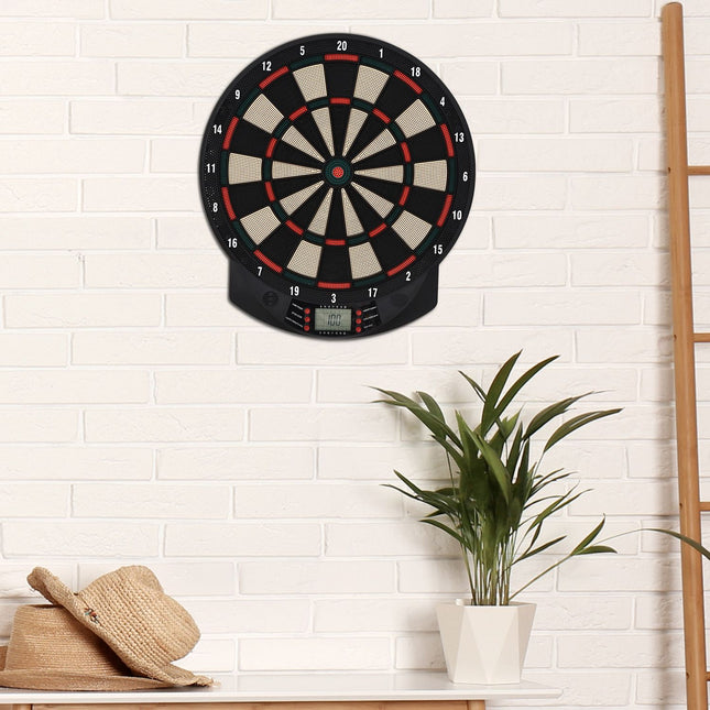 Elektronisch Dartbord Dartbordset Met 6 Darts, 30 Dartkoppen, 26 Spellen, 185 Hitopties, Voor 8 Spelers, Veelkleurig