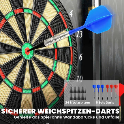 Electronic Dartboard with Cabinet, 25 Games, LED Display