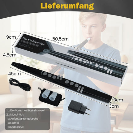 Electronic Wind Instrument, 13 Tones, 2 Fingerings, Black
