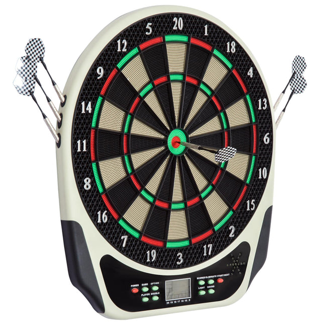 Electronic dart board with LCD screen - 18 games, 6 darts