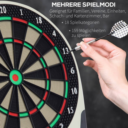 Electronic dart board with LCD screen - 18 games, 6 darts