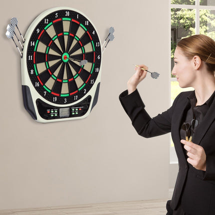 Electronic dart board with LCD screen - 18 games, 6 darts