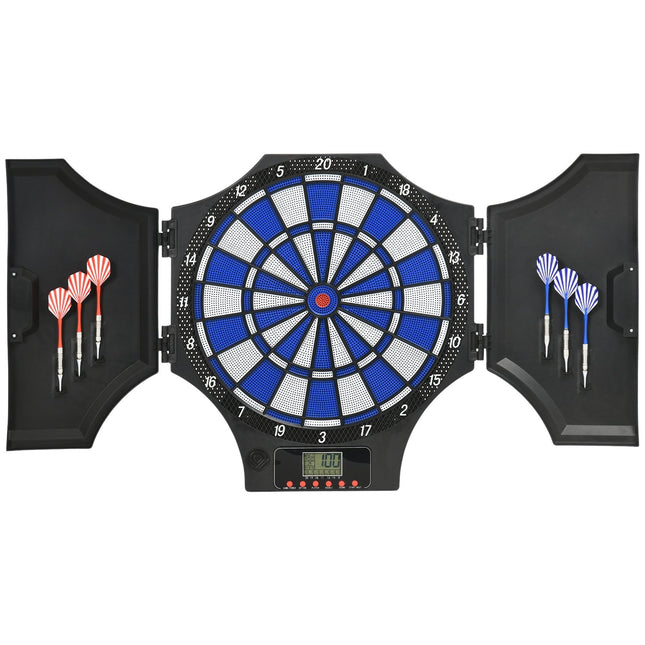 Electronic dart board with 12 darts, LCD screen, 8 players