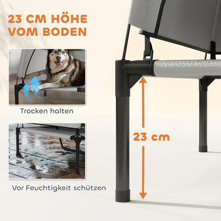 Elevated Dog Bed with Canopy, Breathable Mesh, Portable