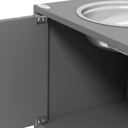 Elevated Dog Feeding Station with Storage, Stainless Bowls