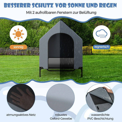 Elevated Dog House & Bed, Breathable Mesh, 75x110x106 cm