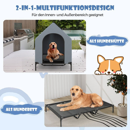 Elevated Dog House & Bed, Waterproof, 84x132x114 cm