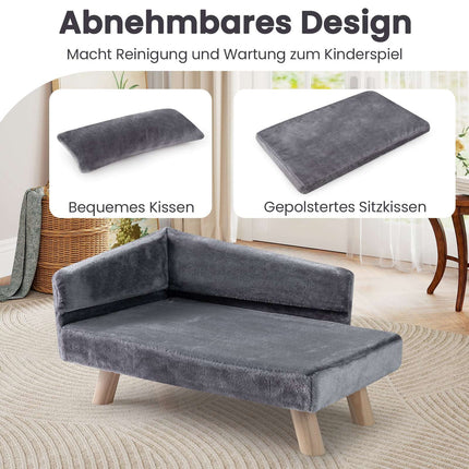 Elevated Pet Sofa for Small & Medium Dogs, Cats, Gray